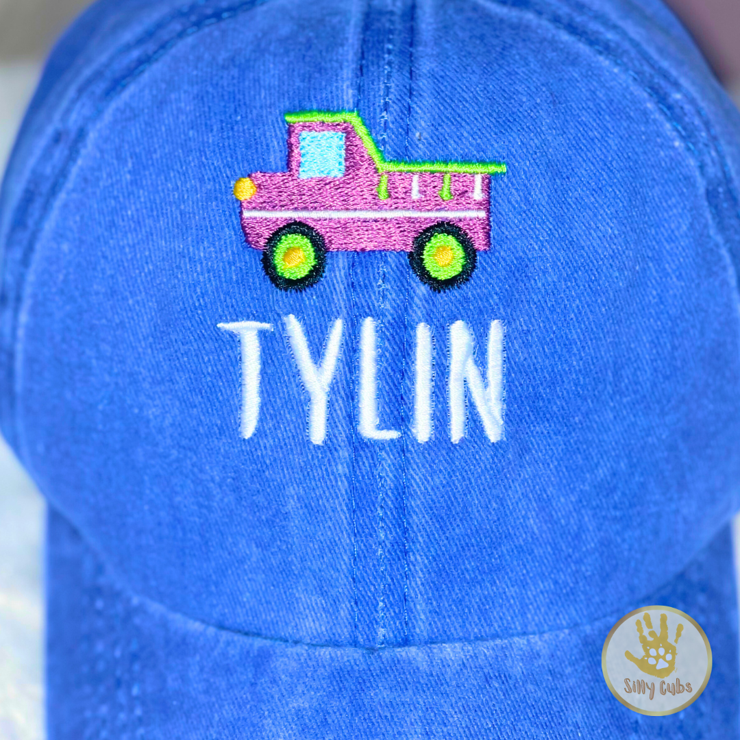 Custom Toddler Children's Hat with Truck Embroidery Design