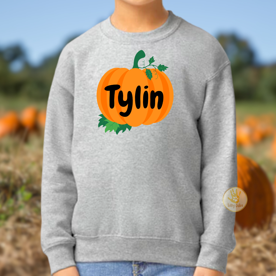 Custom Boy Pumpkin Sweatshirt for Halloween, Pumpkin Patch, Thanksgiving