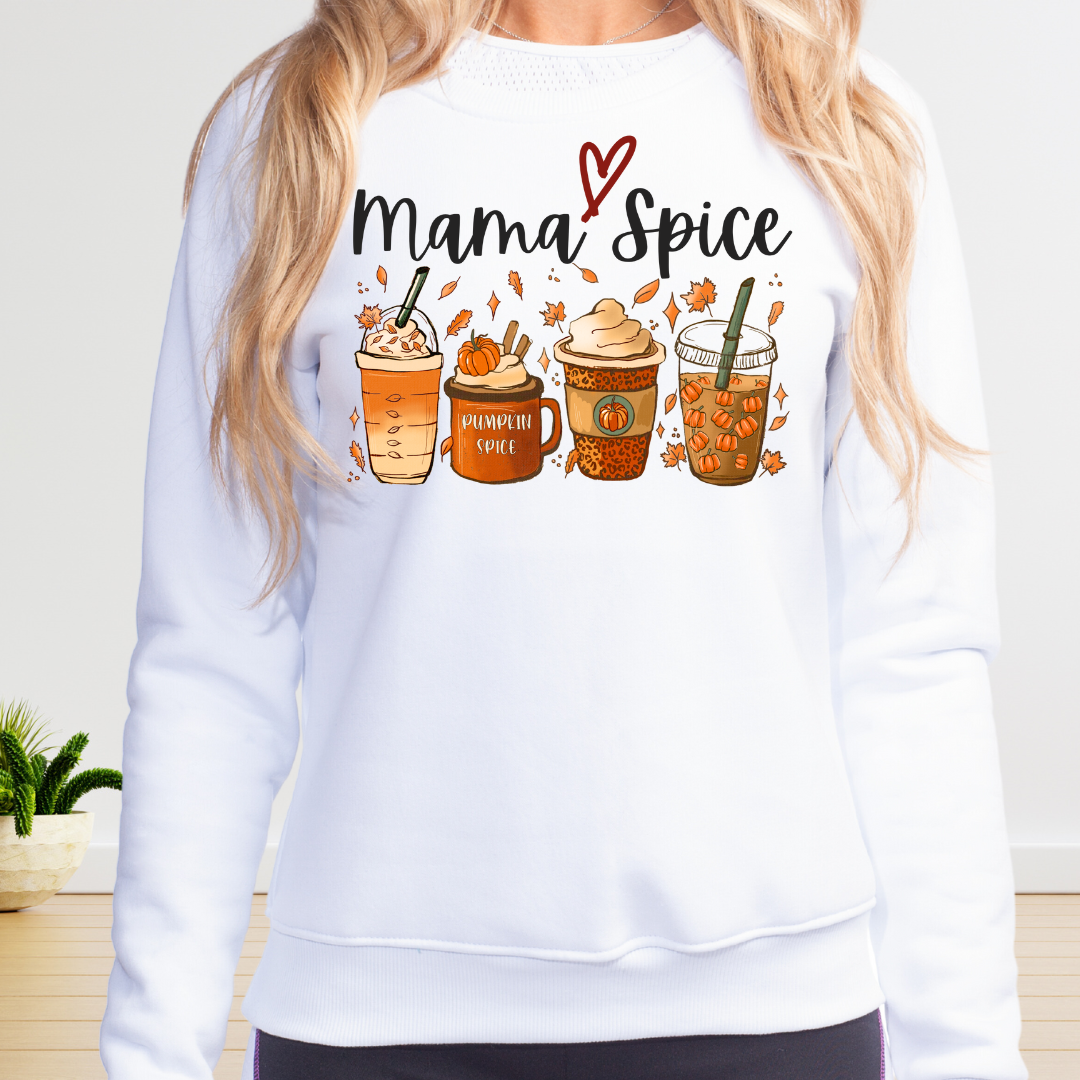 Custom Fall Coffee Lover Mama Spice Sweatshirt for Thanksgiving, 4 Pumpkin Spice Lattes