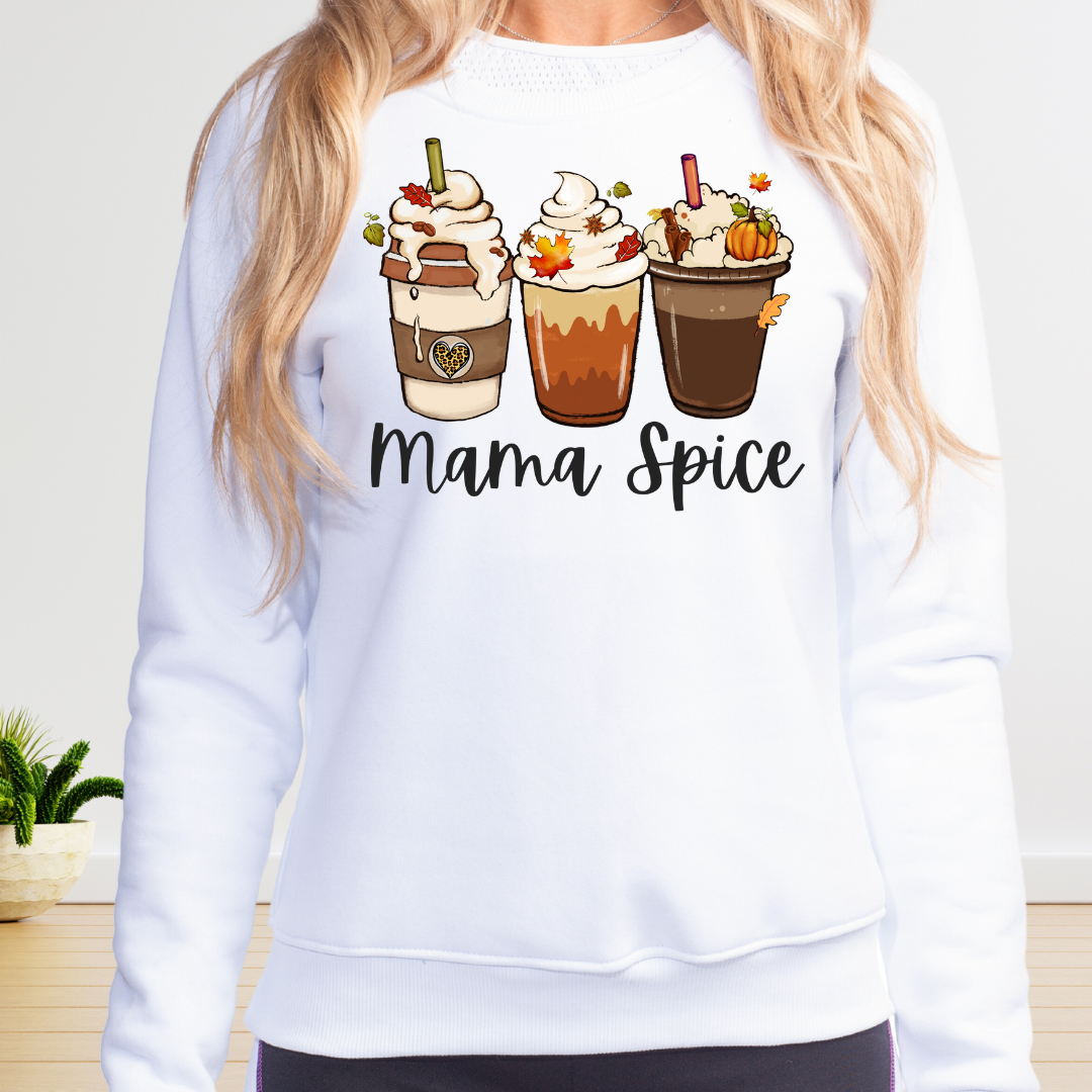 Custom Fall 3 Coffee Cups Mama Spice Sweatshirt for Thanksgiving, 3 Pumpkin Spice Lattes