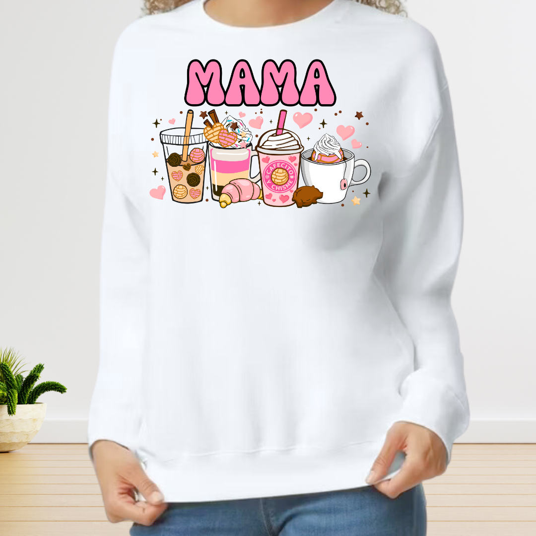 Custom Cafecito y Chisme Mama Sweatshirt