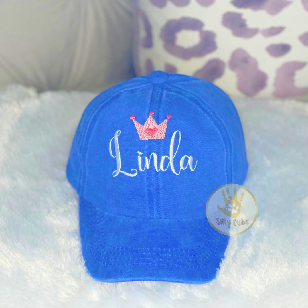 Custom Toddler Children's Hat with Princess Crown Embroidery Design