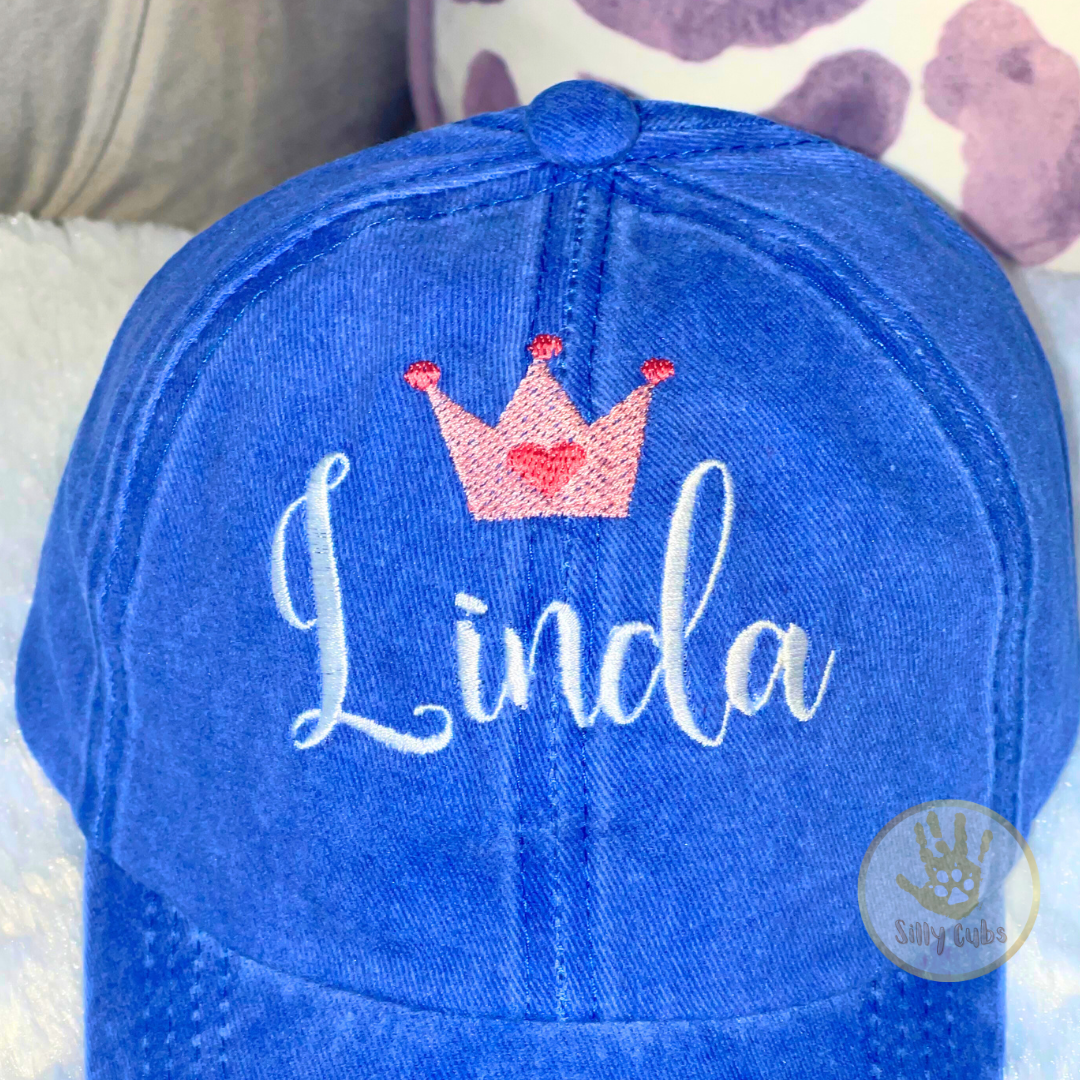 Custom Toddler Children's Hat with Princess Crown Embroidery Design