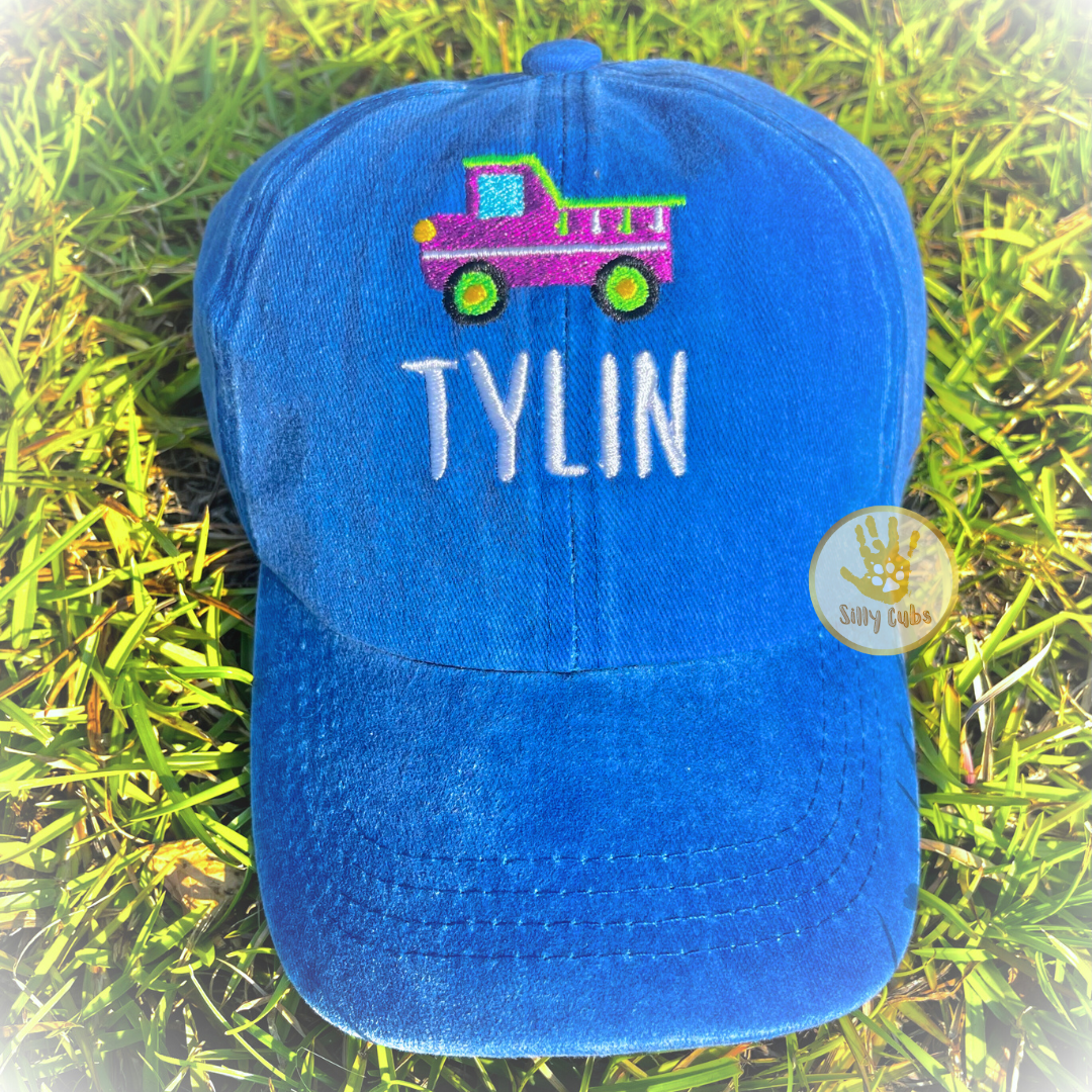 Custom Toddler Children's Hat with Truck Embroidery Design