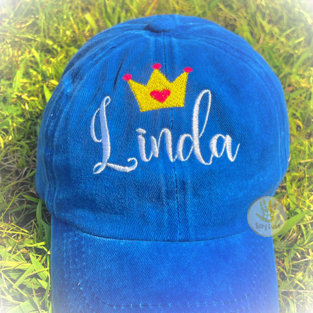 Custom Toddler Children's Hat with Princess Crown Embroidery Design
