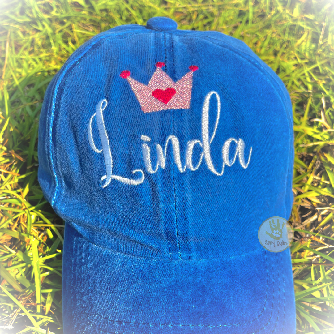 Custom Toddler Children's Hat with Princess Crown Embroidery Design
