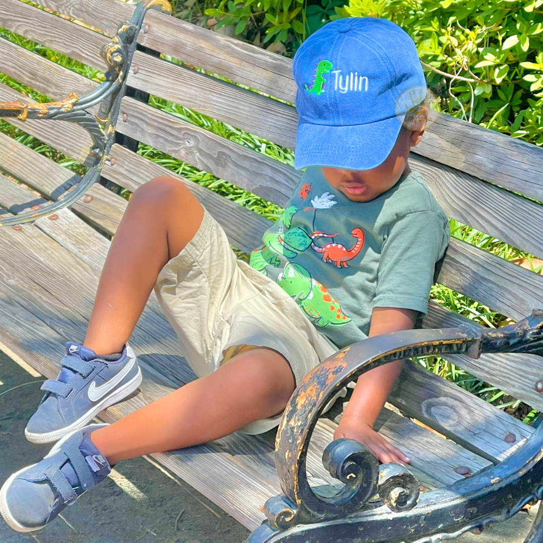 Custom Toddler Children's Hat with T-rex Dinosaur Design